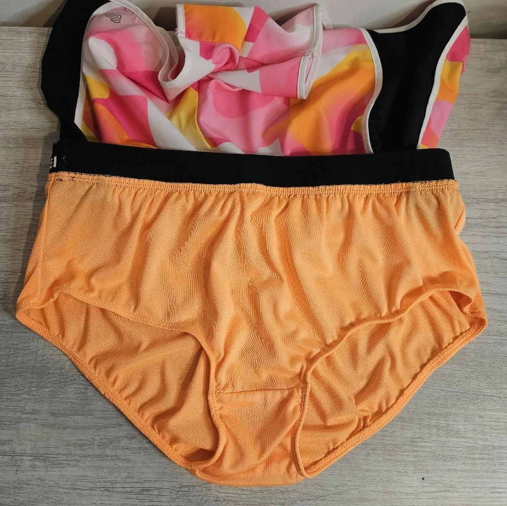 Justice Girls Board Swim Shorts Sport Camo XL 16/18 Pink Orange Lined